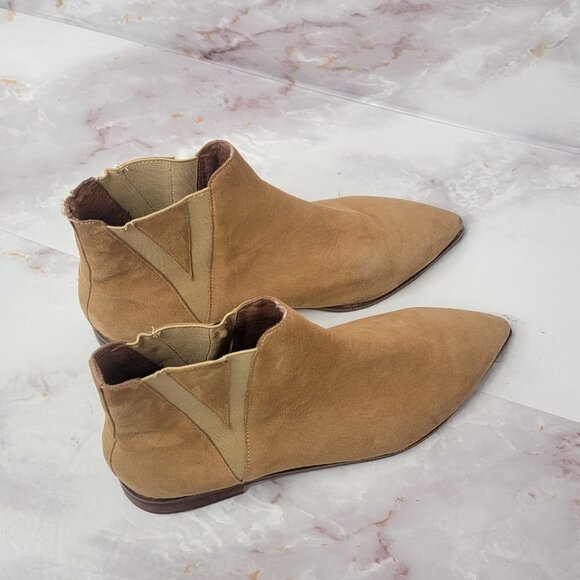 JEFFREY Campbell Suede Ankle Bootie Pointed Toe Camel Color - Picture 12 of 15